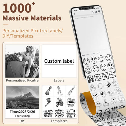 Compact T02 Mini Thermal Printer - Portable Pocket Label Maker for DIY Stickers & Custom Labels