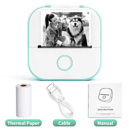 Compact T02 Mini Thermal Printer - Portable Pocket Label Maker for DIY Stickers & Custom Labels